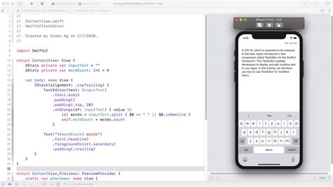 Unfortunately, I am running into problems with the didSet method of the text var calling itself recursively. . Swiftui text editor oneditingchanged